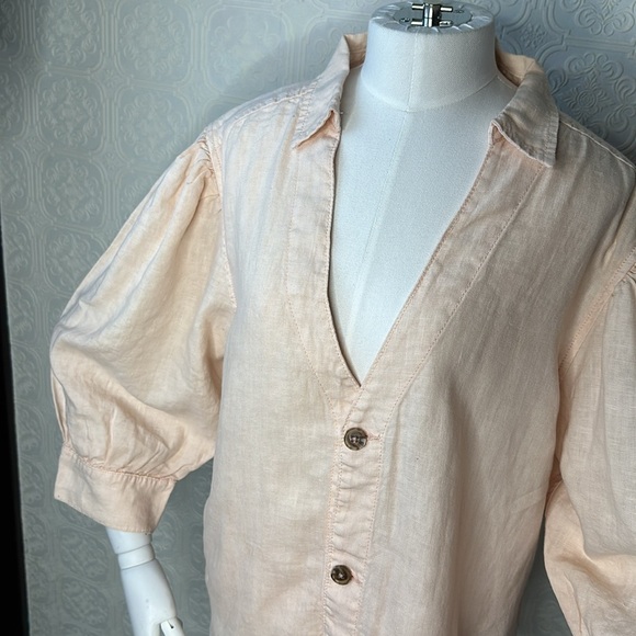 DL1961 | Candice Blouse | Color is Bellini 100% Linen, NWT - Picture 3 of 13